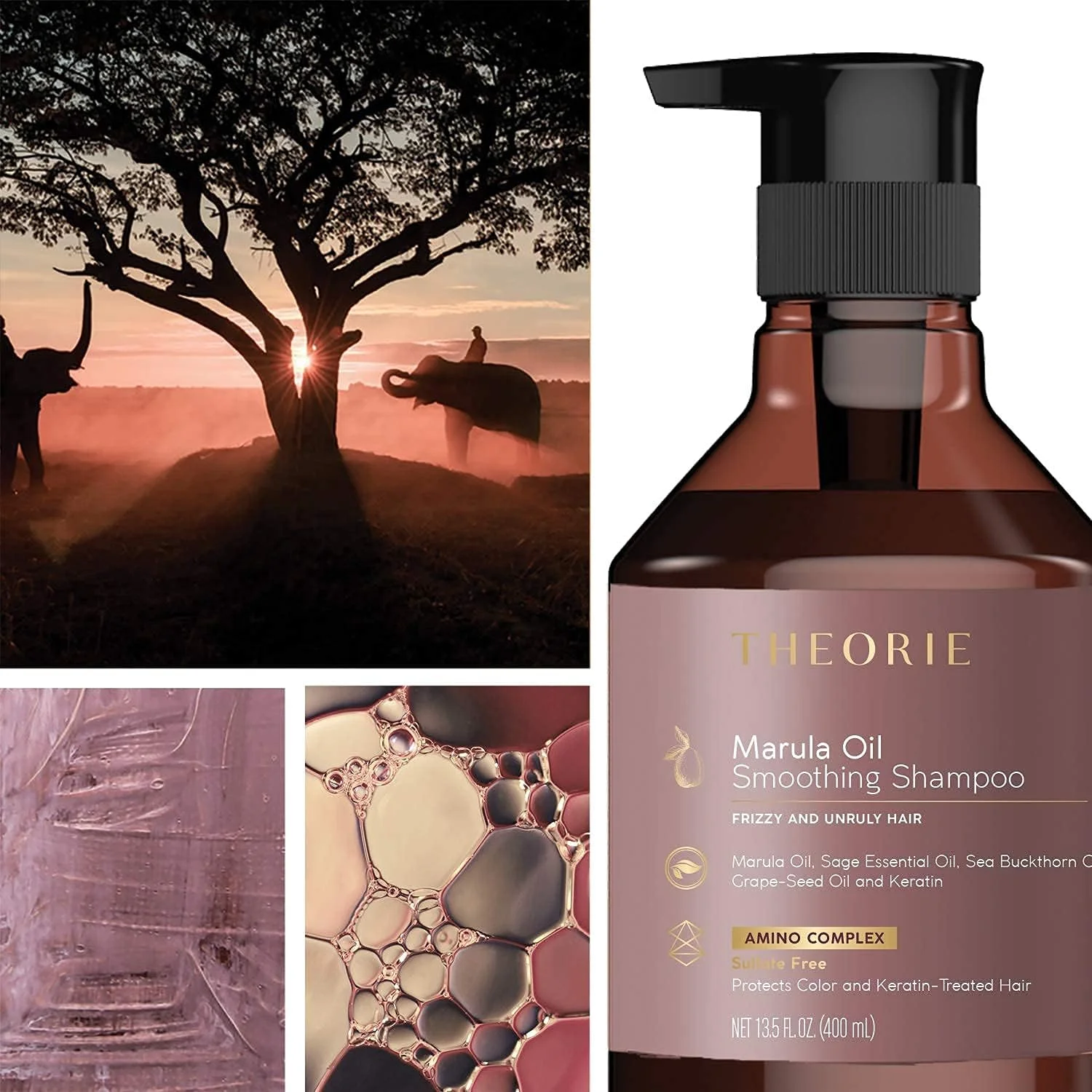 نرم کننده صاف کننده مو روغن مارولا تئوری - کنترل وز و صاف کننده مو با روغن مارولا، روغن سنجد دریایی و روغن هسته انگور، بدون سولفات، بدون گلوتن، مناسب برای انواع مو - 400 میلی لیتر