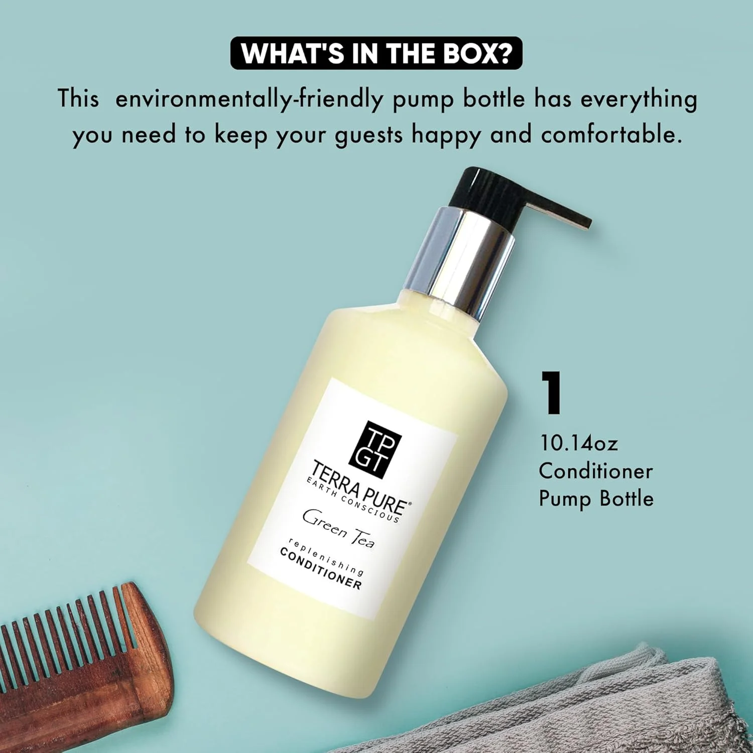 نرم کننده مو ترا پیور (چای سبز) - نرم کننده، اندازه خرده فروشی، مناسب هتل، 300 میلی لیتر (تکی)