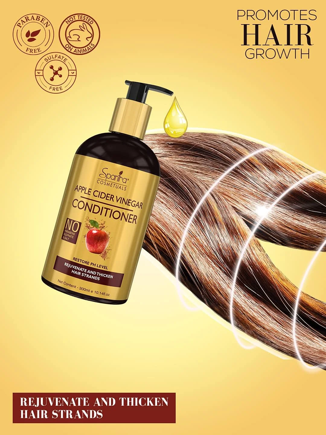 نرم کننده سرکه سیب سپانترا، 300 میلی لیتر، احیا کننده و ضخیم کننده تارهای مو، فاقد پارابن، فاقد سولفات. نرم کننده سرکه سیب سپانترا، 300 میلی لیتر، احیا کننده و ضخیم کننده تارهای مو، فاقد پارابن، فاقد سولفات.