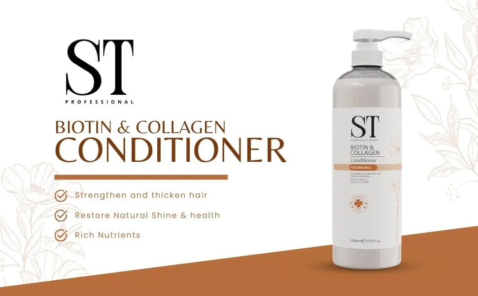 نرم کننده مغذی بیوتین و کلاژن اس تی پروفشنال 1000 میلی لیتر | حاوی مواد مغذی غنی و بدون پارابن
