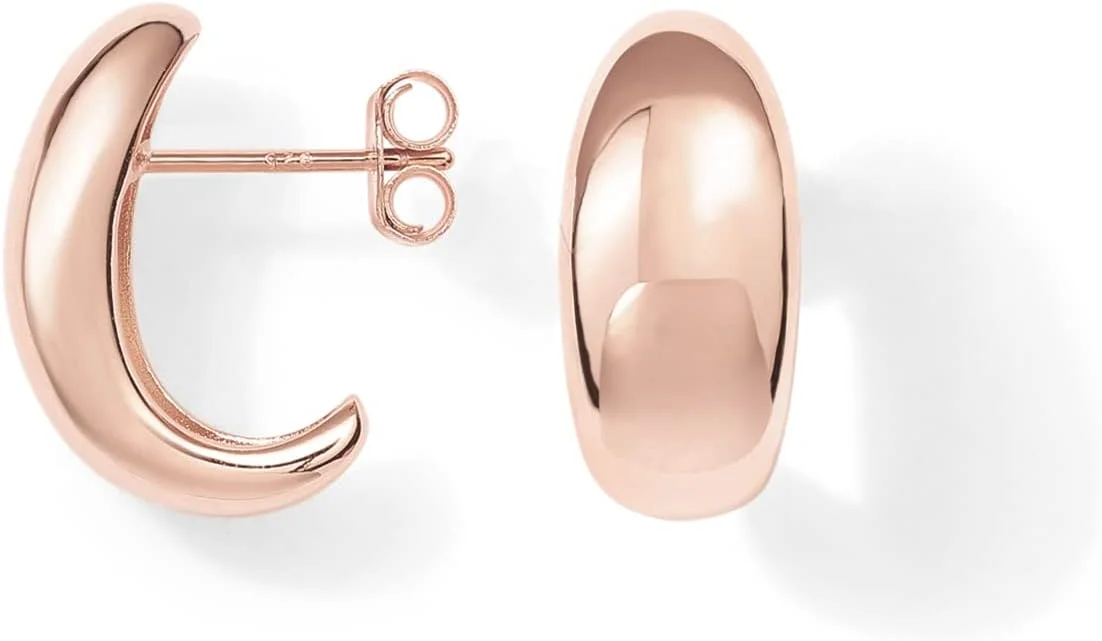 گوشواره های حلقه ای آویز طلاکاری شده ۱۴ عیار پاوی با پایه نقره استرلینگ | گوشواره های حلقه ای گنبدی طلایی برای زنان