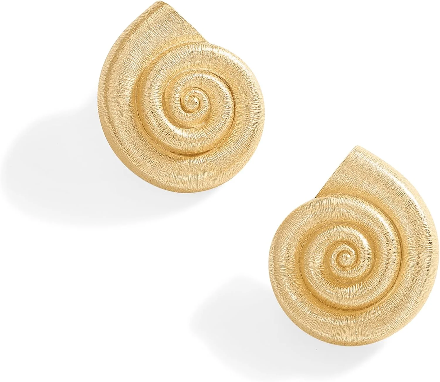 گوشواره های حلزونی درشت زنانه با روکش طلای 14 عیار پاوی | یک جفت گوشواره بیانیه ای