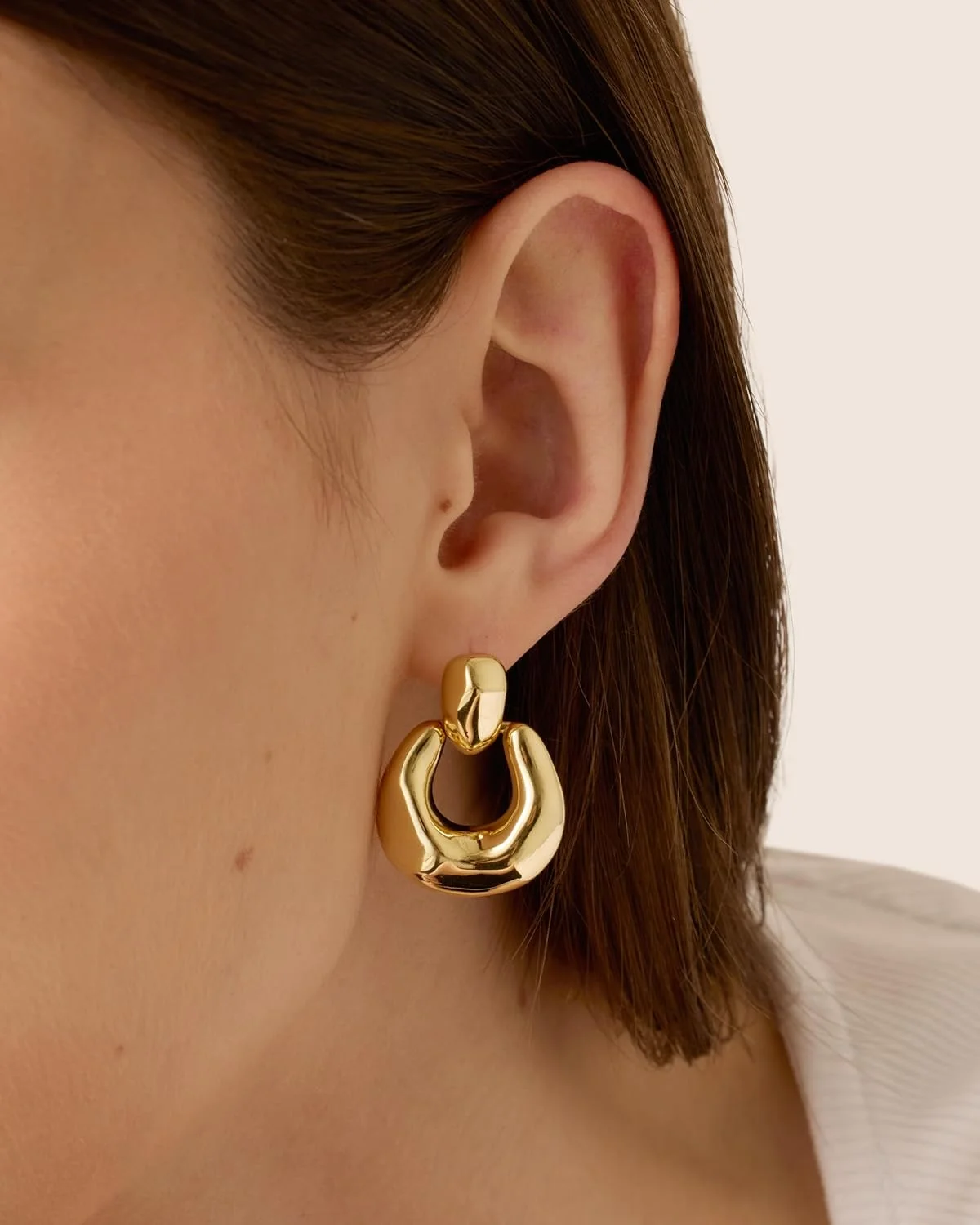 گوشواره های حلقه ای آویز بزرگ زنانه پاوی با روکش طلای 14 عیار - جواهرات بیانیه ای گوشواره های آویز جسورانه قدیمی گوشواره های حلقه ای آویز بزرگ زنانه پاوی با روکش طلای 14 عیار - جواهرات بیانیه ای گوشواره های آویز جسورانه قدیمی