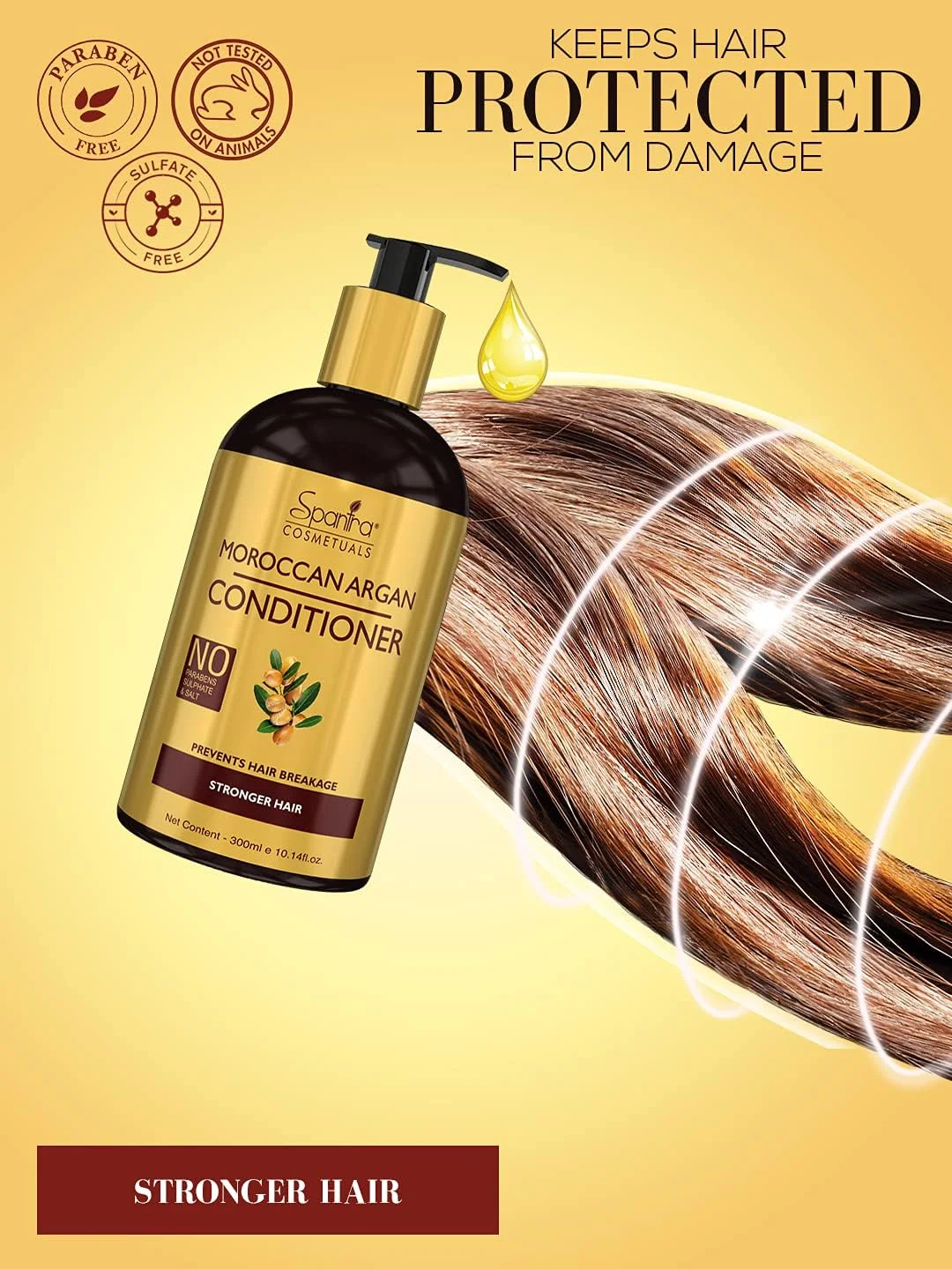 نرم کننده مو آرگان مراکشی سپانترا، حاوی روغن آرگان، آلوئه ورا و آملا، مرطوب کننده و محافظت کننده مو، افزایش هیدراتاسیون، فاقد پارابن، 300 میلی لیتر نرم کننده مو آرگان مراکشی سپانترا، حاوی روغن آرگان، آلوئه ورا و آملا، مرطوب کننده و محافظت کننده مو، افزایش هیدراتاسیون، فاقد پارابن، 300 میلی لیتر