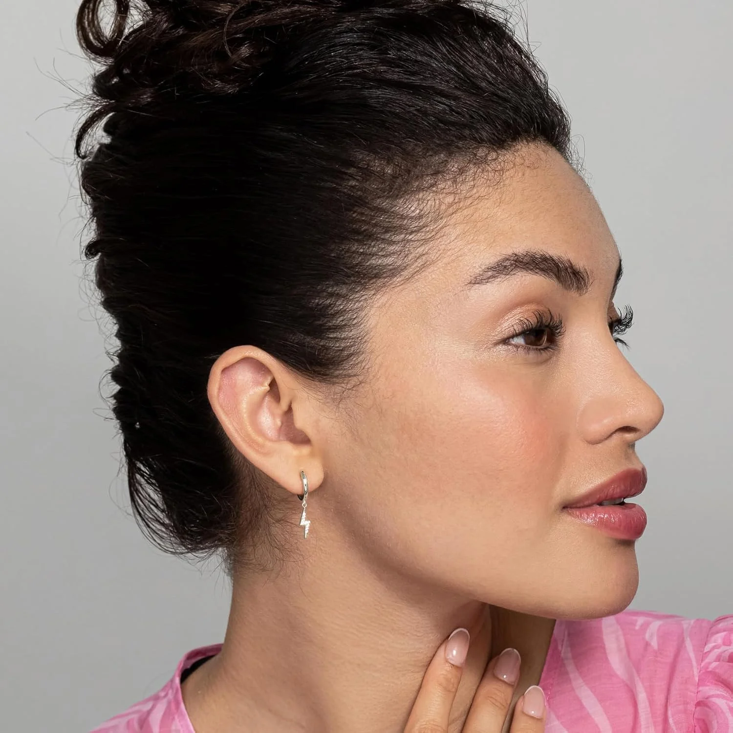 گوشواره های حلقه ای پاوی با روکش طلای 14 عیار برای زنان - گوشواره های آویز/آویزان میخی نقره استرلینگ S925 برای زنان - جواهرات مد روز