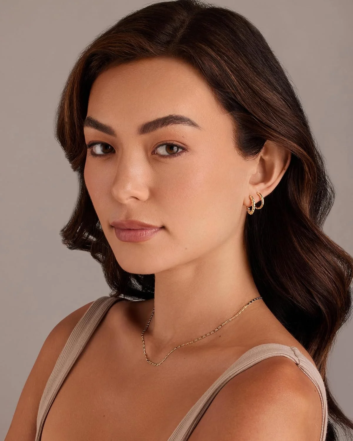 گوشواره های حلقه ای کوچک پاوی با روکش طلای زرد 14K-18K و پایه نقره استرلینگ - سه جفت گوشواره حلقه ای طلایی زنانه - مجموعه گوشواره های حلقه ای ضخیم قطره اشکی طنابی زیرکونیا