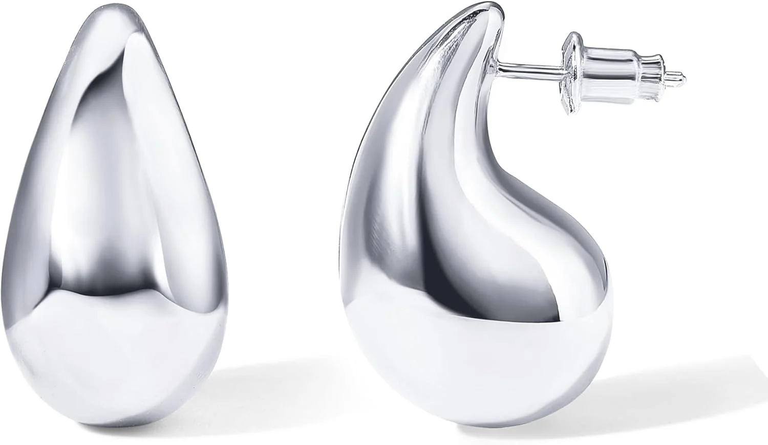 گوشواره های حلقه ای قطره ای ضخیم با روکش طلای 14 عیار و پایه نقره استرلینگ 925 پاوی | گوشواره های آویز سبک وزن زنانه | گوشواره های طرحی مشابه