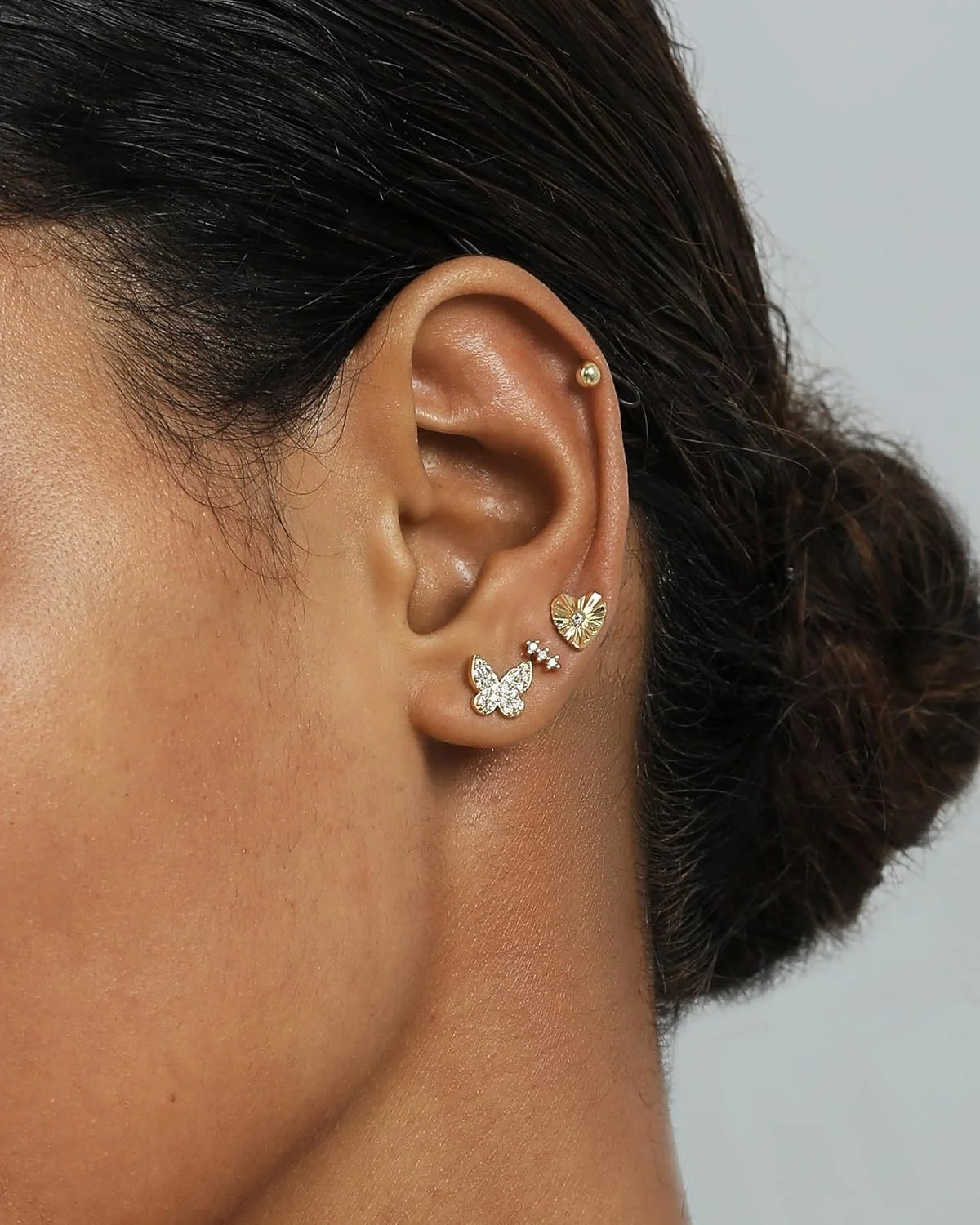 گوشواره های میخی پروانه و پاپیون با روکش طلای 14 عیار PAVOI - ست جواهرات مد روز