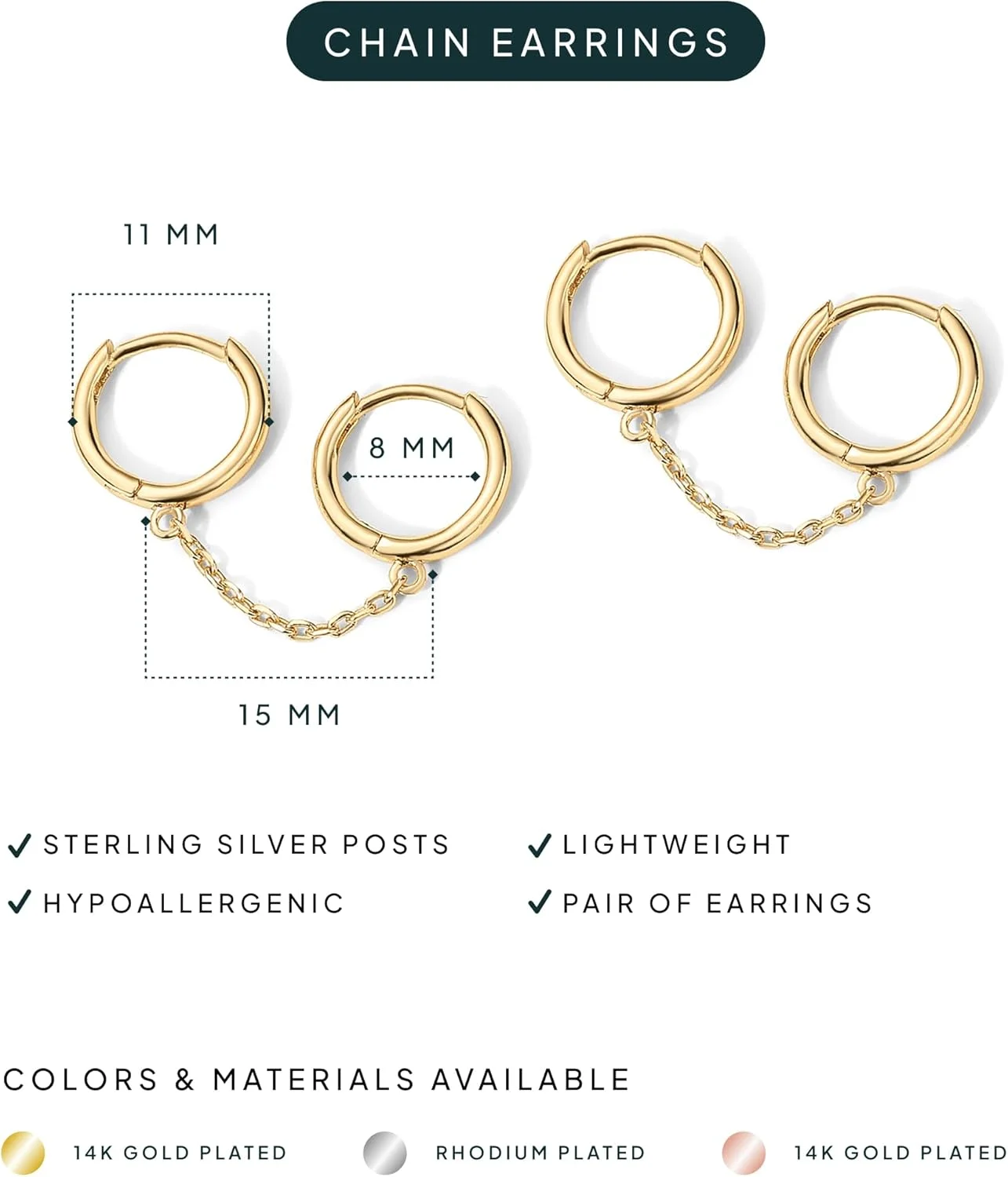 گوشواره های زنجیره ای طلای 14 عیار PAVOI برای زنان | گوشواره های حلقه ای آویز زنجیره ای دوبل | گوشواره های کاف مرواریدی نگین دار زیرکونیا مکعبی برای زنان گوشواره های زنجیره ای طلای 14 عیار PAVOI برای زنان | گوشواره های حلقه ای آویز زنجیره ای دوبل | گوشواره های کاف مرواریدی نگین دار زیرکونیا مکعبی برای زنان