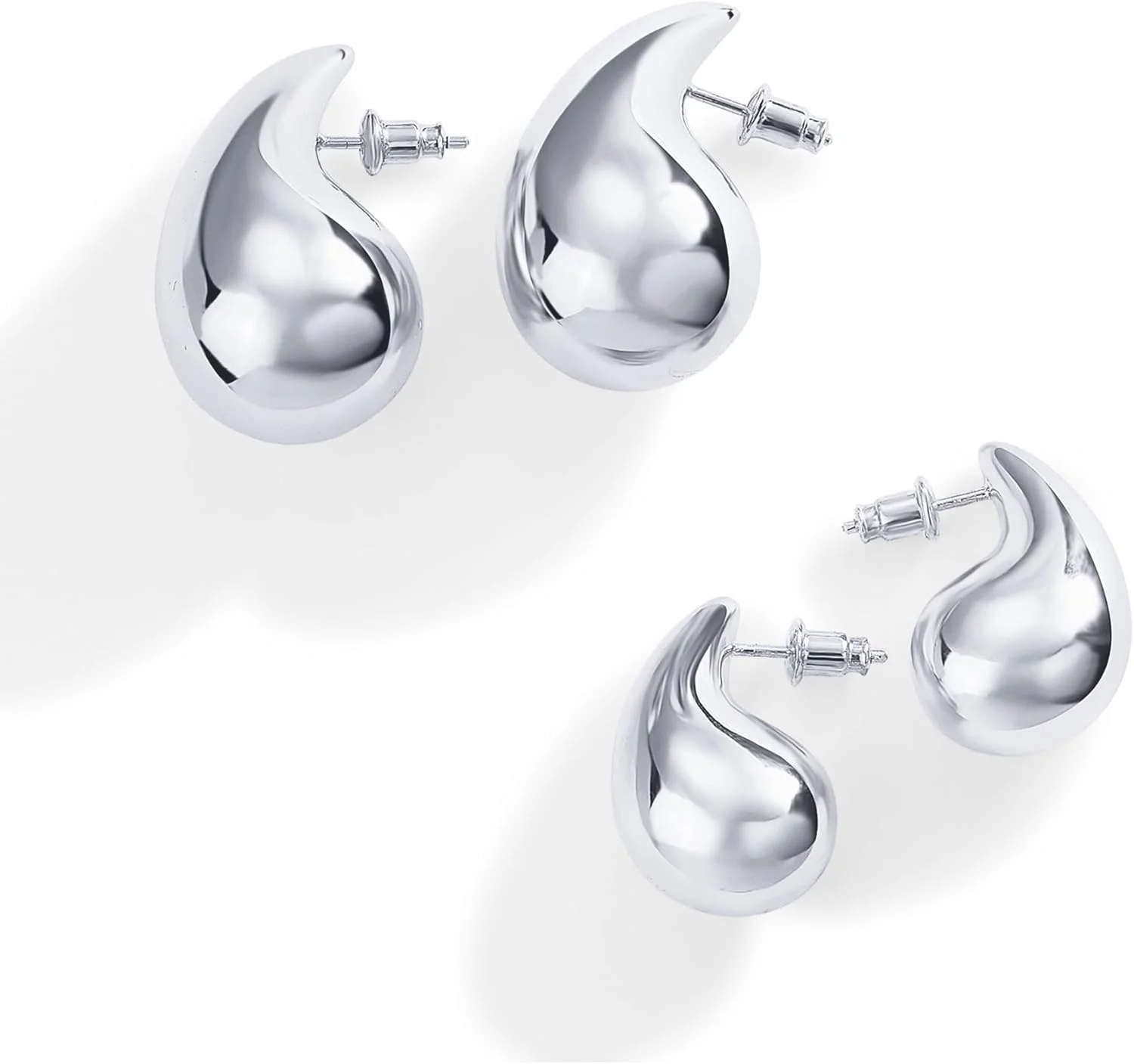 گوشواره های حلقه ای قطره ای ضخیم با روکش طلای 14 عیار و پایه نقره استرلینگ 925 پاوی | گوشواره های آویز سبک وزن زنانه | گوشواره های طرحی مشابه گوشواره های حلقه ای قطره ای ضخیم با روکش طلای 14 عیار و پایه نقره استرلینگ 925 پاوی | گوشواره های آویز سبک وزن زنانه | گوشواره های طرحی مشابه