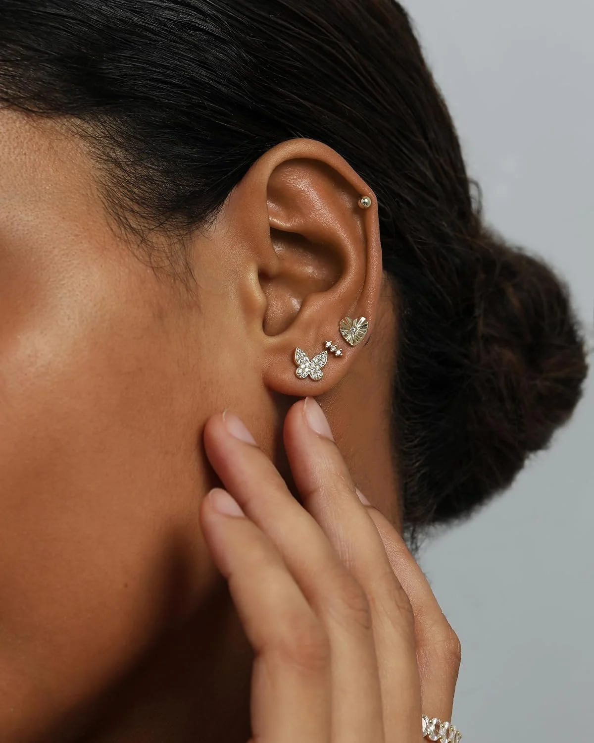 گوشواره های میخی پروانه و پاپیون با روکش طلای 14 عیار PAVOI - ست جواهرات مد روز