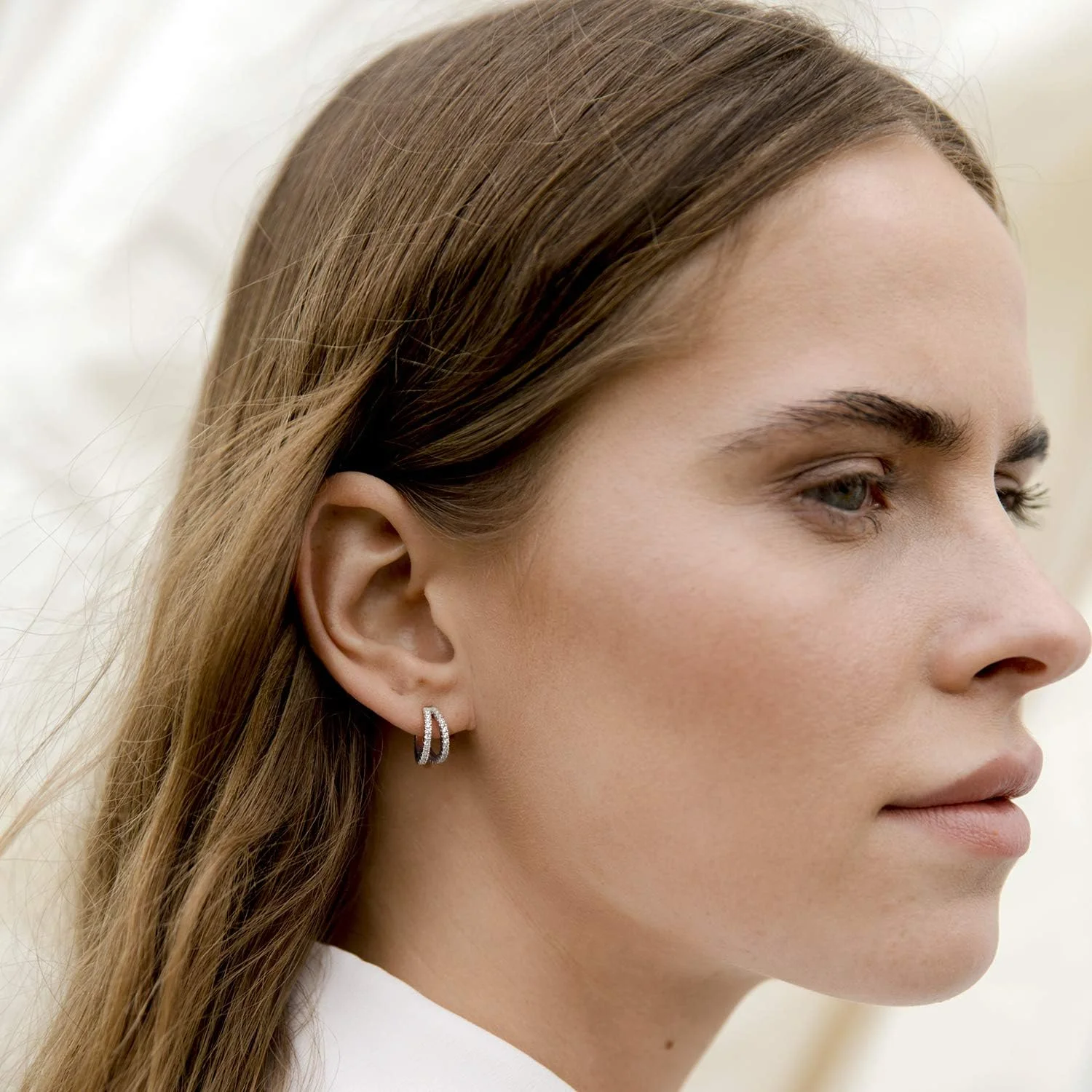 گوشواره های حلقه ای شکافته هاگی نقره استرلینگ با روکش طلای 14 عیار PAVOI در رنگ های رزگلد، طلای سفید و طلای زرد