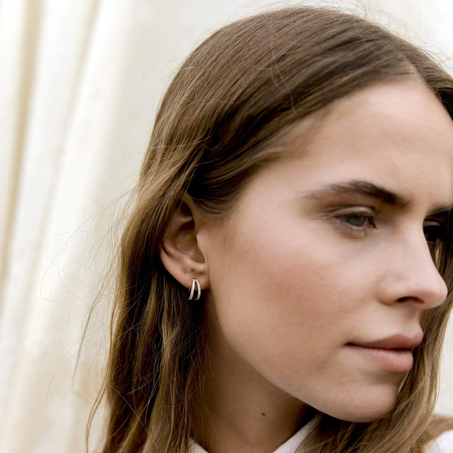 گوشواره های حلقه ای شکافته هاگی نقره استرلینگ با روکش طلای 14 عیار PAVOI در رنگ های رزگلد، طلای سفید و طلای زرد