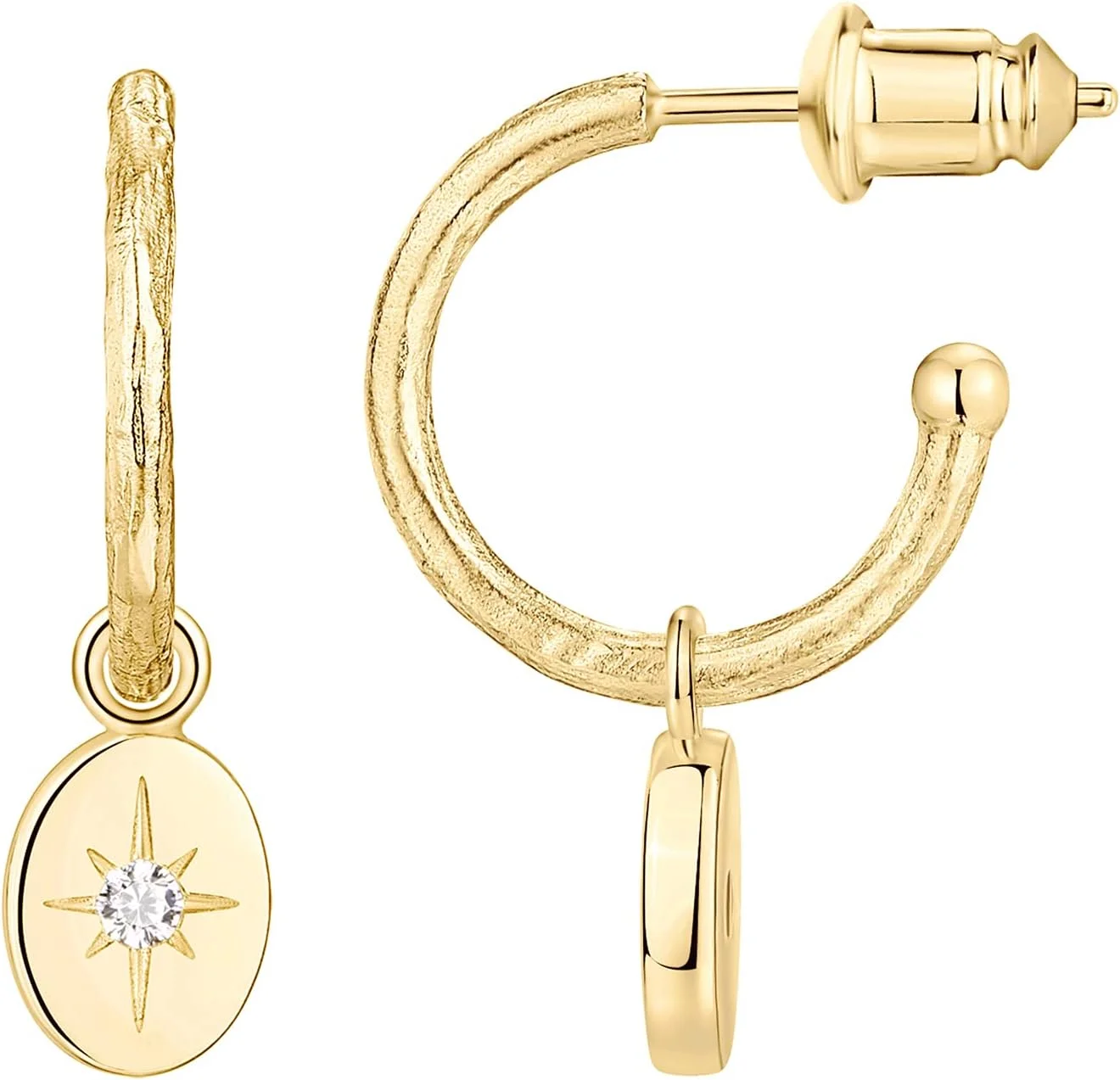 گوشواره های حلقه ای آویزی پاوی با روکش طلای 14 عیار و پایه نقره استرلینگ 925 | گوشواره حلقه ای آویز پروانه، چشم نظر، هامسا، مروارید برای زنان | گوشواره های حلقه ای آویز مد روز