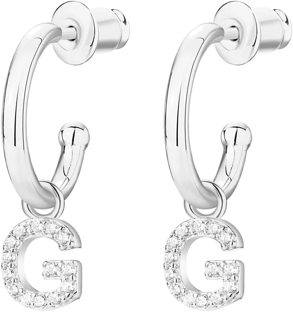 گوشواره های حلقه ای آویزی با حرف اول اسم با روکش طلای 14 عیار و پایه نقره استرلینگ 925 پاوی | گوشواره های حلقه ای آویزی با حرف اول اسم نگین دار | گوشواره های حلقه ای آویزی زنانه با زیرکونیا گوشواره های حلقه ای آویزی با حرف اول اسم با روکش طلای 14 عیار و پایه نقره استرلینگ 925 پاوی | گوشواره های حلقه ای آویزی با حرف اول اسم نگین دار | گوشواره های حلقه ای آویزی زنانه با زیرکونیا