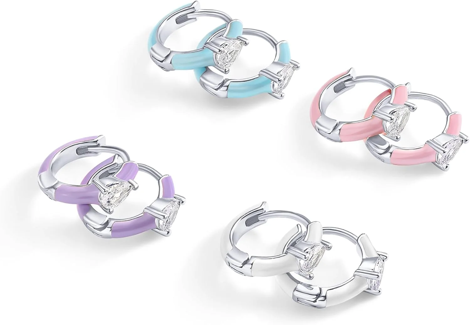 گوشواره های حلقه ای کوچک پاوی با روکش طلای 14 عیار و نگین زیرکونیا مکعبی گلابی شکل | گوشواره های حلقه ای رنگی میناکاری شده برای زنان گوشواره های حلقه ای کوچک پاوی با روکش طلای 14 عیار و نگین زیرکونیا مکعبی گلابی شکل | گوشواره های حلقه ای رنگی میناکاری شده برای زنان