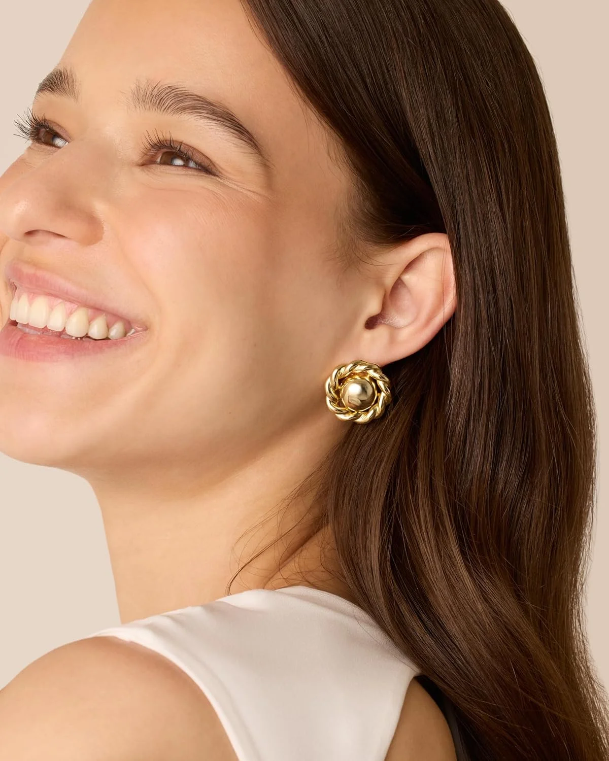 گوشواره های میخی دکمه ای گره طنابی با روکش طلای 14 عیار PAVOI برای زنان | یک جفت گوشواره طلایی گوشواره های میخی دکمه ای گره طنابی با روکش طلای 14 عیار PAVOI برای زنان | یک جفت گوشواره طلایی