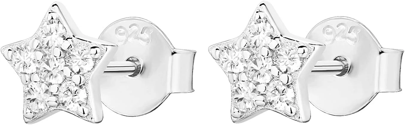 گوشواره های طرح آسمانی رعد و برق، ماه و ستاره با روکش طلای 14 عیار، نقره استرلینگ | گوشواره های ظریف زنانه گوشواره های طرح آسمانی رعد و برق، ماه و ستاره با روکش طلای 14 عیار، نقره استرلینگ | گوشواره های ظریف زنانه