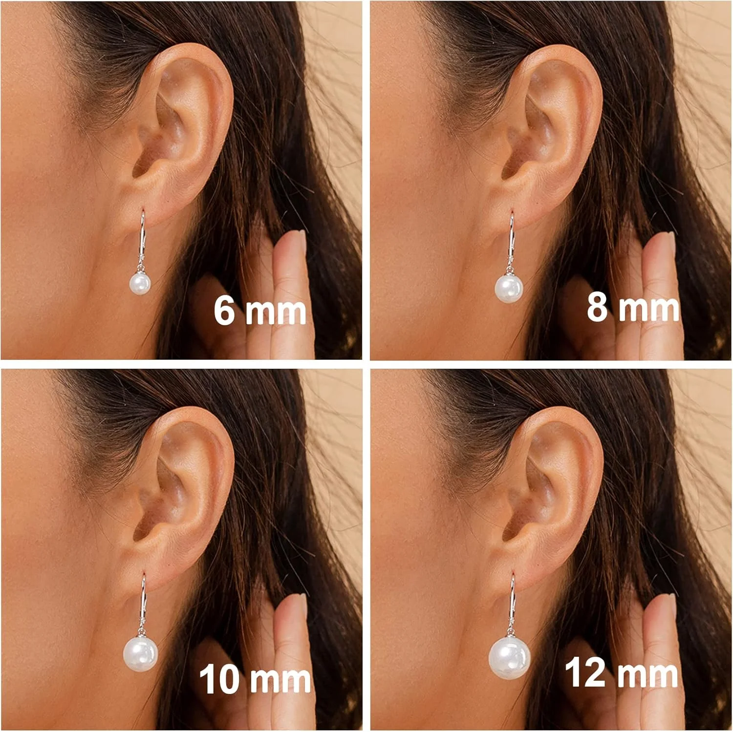 گوشواره های میخی آویز اهرمی مروارید صدفی شبیه سازی شده نقره استرلینگ PAVOI گوشواره های میخی آویز اهرمی مروارید صدفی شبیه سازی شده نقره استرلینگ PAVOI