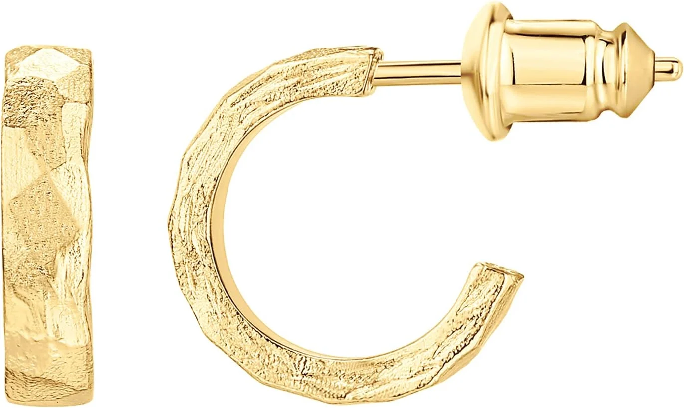 گوشواره های حلقه ای باز لبه مربعی نازک با روکش طلای 14 عیار PAVOI برای زنان | حلقه های باز سبک وزن و مد روز