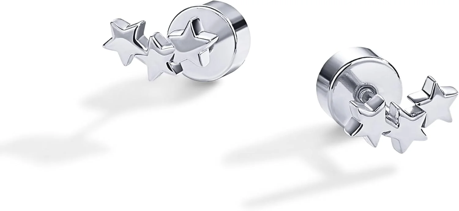 گوشواره های سه ستاره تخت با روکش طلای 14 عیار PAVOI | جواهرات مد روز برای زنان گوشواره های سه ستاره تخت با روکش طلای 14 عیار PAVOI | جواهرات مد روز برای زنان