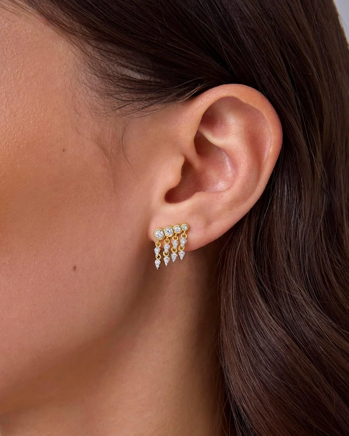 گوشواره های خزنده زیرکونیا مکعبی با روکش طلای 14 عیار PAVOI برای زنان | گوشواره های گل میخ Earscape گوشواره های خزنده زیرکونیا مکعبی با روکش طلای 14 عیار PAVOI برای زنان | گوشواره های گل میخ Earscape