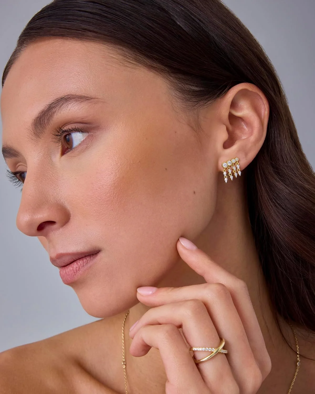 گوشواره های خزنده زیرکونیا مکعبی با روکش طلای 14 عیار PAVOI برای زنان | گوشواره های گل میخ Earscape گوشواره های خزنده زیرکونیا مکعبی با روکش طلای 14 عیار PAVOI برای زنان | گوشواره های گل میخ Earscape