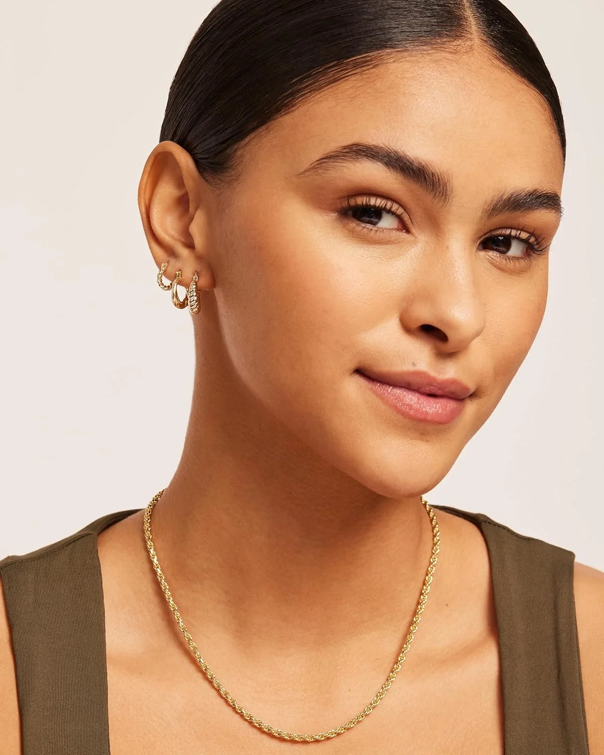 ست گوشواره حلقه ای طنابی تابیده پاوی با روکش طلای 14 عیار و پایه نقره استرلینگ | بسته سه تایی حلقه ای ضخیم | مناسب برای خانم ها 14 میلی متر 13 میلی متر 10 میلی متر ست گوشواره حلقه ای طنابی تابیده پاوی با روکش طلای 14 عیار و پایه نقره استرلینگ | بسته سه تایی حلقه ای ضخیم | مناسب برای خانم ها 14 میلی متر 13 میلی متر 10 میلی متر