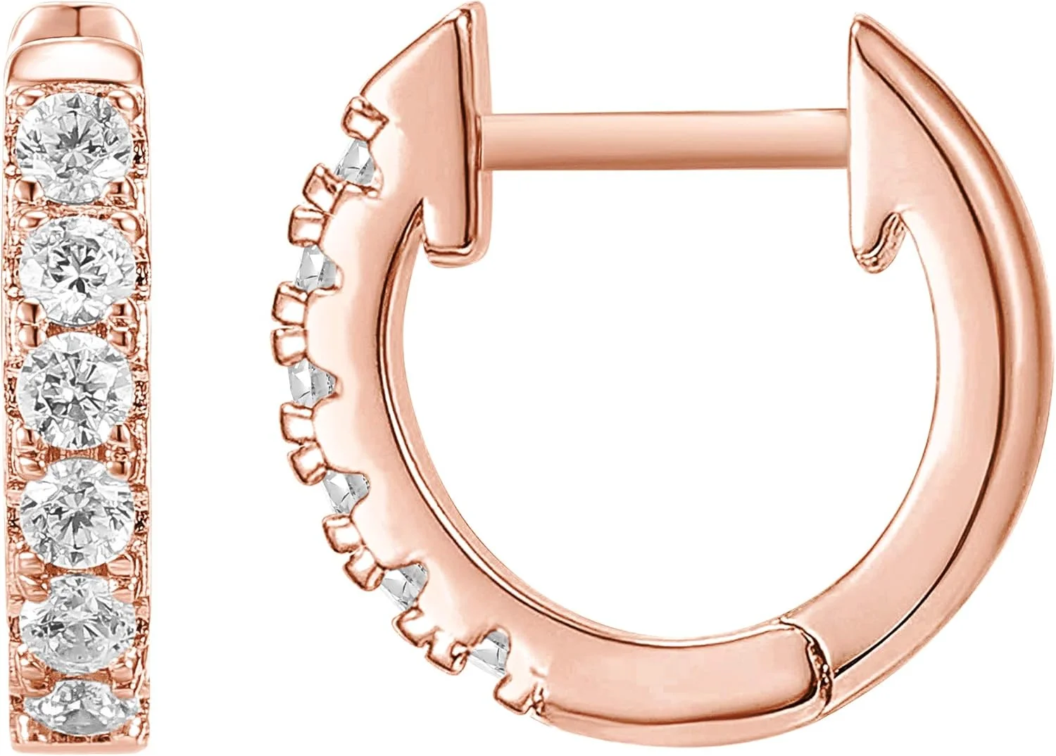 گوشواره های حلقه ای هاگی پاوی نگین دار با روکش طلای 14 عیار و پایه نقره استرلینگ برای زنان