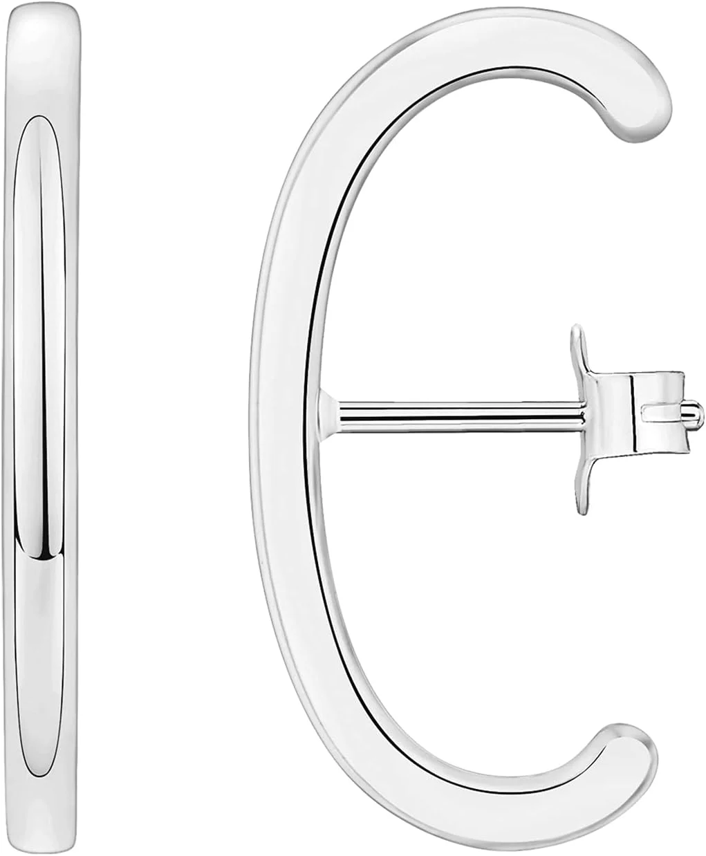 گوشواره های آویز مینیمالیستی با روکش طلای 14 عیار و پایه نقره استرلینگ 925 پاوی برای زنان | گوشواره های میخی دور لاله گوش