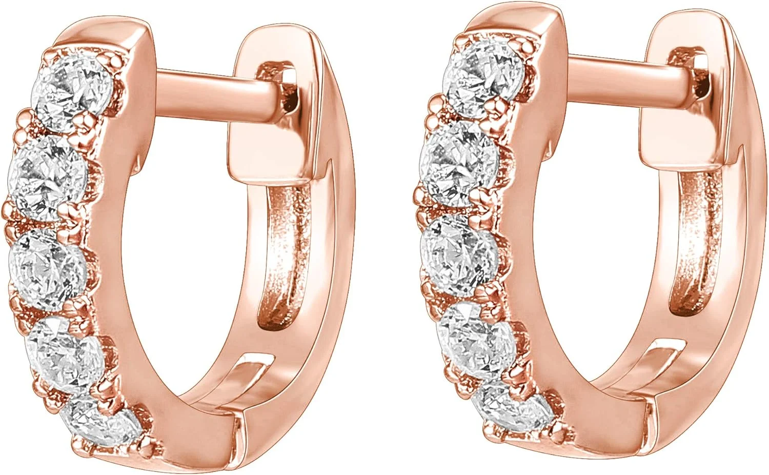 گوشواره های حلقه ای هاگی پاوی نگین دار با روکش طلای 14 عیار و پایه نقره استرلینگ برای زنان گوشواره های حلقه ای هاگی پاوی نگین دار با روکش طلای 14 عیار و پایه نقره استرلینگ برای زنان