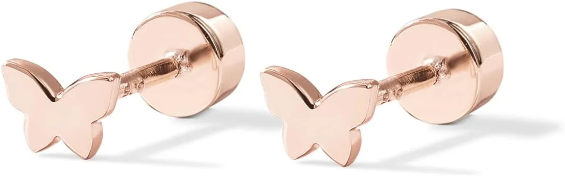 گوشواره های میخی پشت صاف زنانه پاوی با روکش طلای 14 عیار و پایه نقره استرلینگ 925 | پیرسینگ غضروف هلیکس | طرح های قلب، ماه، مار، صورتک خندان، پروانه، یین و یانگ و ستاره قطبی گوشواره های میخی پشت صاف زنانه پاوی با روکش طلای 14 عیار و پایه نقره استرلینگ 925 | پیرسینگ غضروف هلیکس | طرح های قلب، ماه، مار، صورتک خندان، پروانه، یین و یانگ و ستاره قطبی