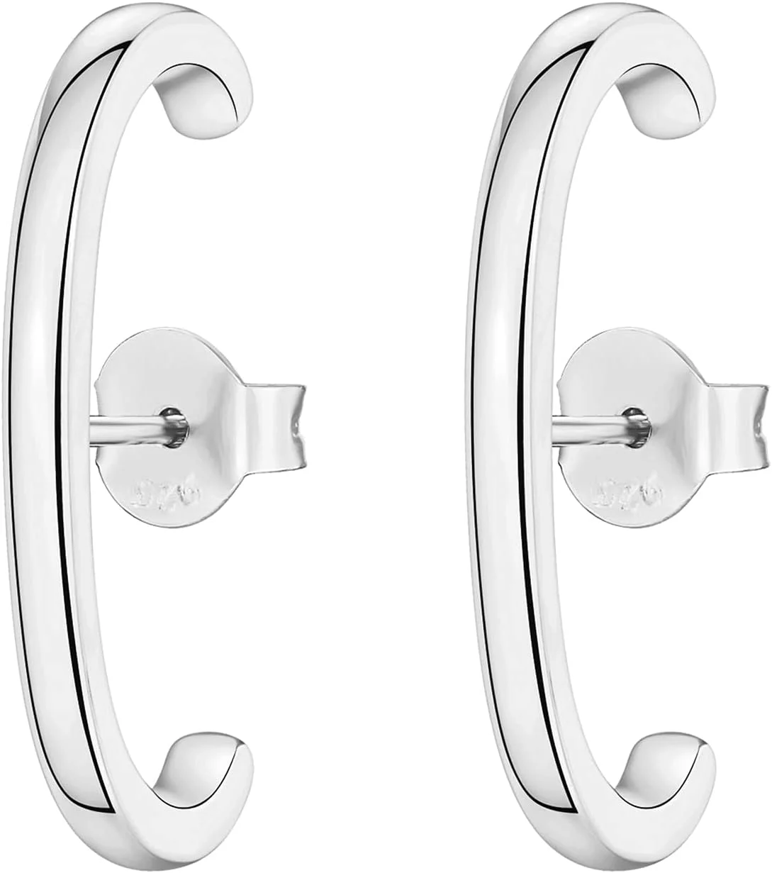 گوشواره های آویز مینیمالیستی با روکش طلای 14 عیار و پایه نقره استرلینگ 925 پاوی برای زنان | گوشواره های میخی دور لاله گوش گوشواره های آویز مینیمالیستی با روکش طلای 14 عیار و پایه نقره استرلینگ 925 پاوی برای زنان | گوشواره های میخی دور لاله گوش