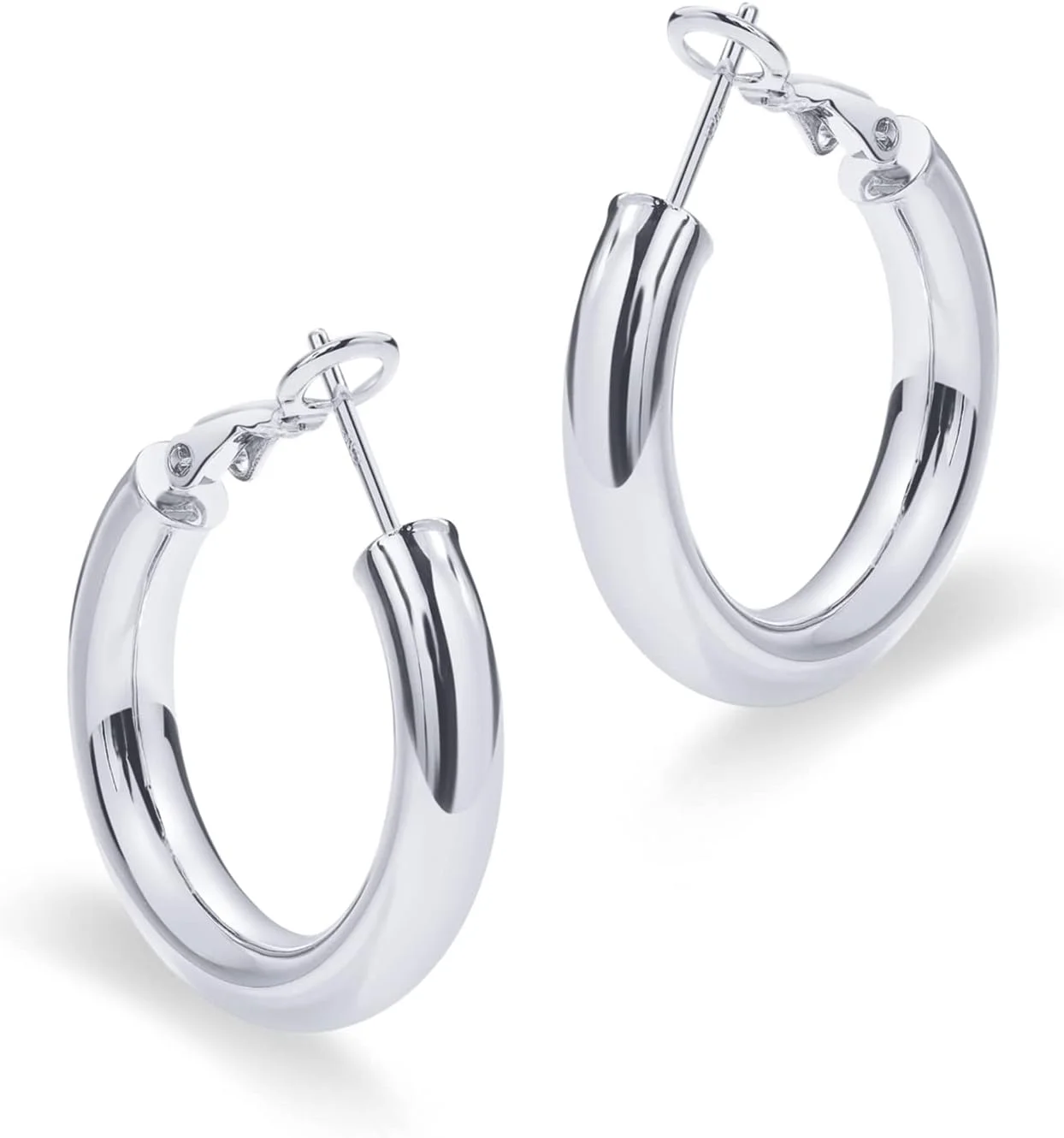 گوشواره های حلقه ای میخی نقره استرلینگ با روکش طلای 14 عیار PAVOI | حلقه های ضخیم و سبک | گوشواره های حلقه ای طلایی ضخیم زنانه گوشواره های حلقه ای میخی نقره استرلینگ با روکش طلای 14 عیار PAVOI | حلقه های ضخیم و سبک | گوشواره های حلقه ای طلایی ضخیم زنانه