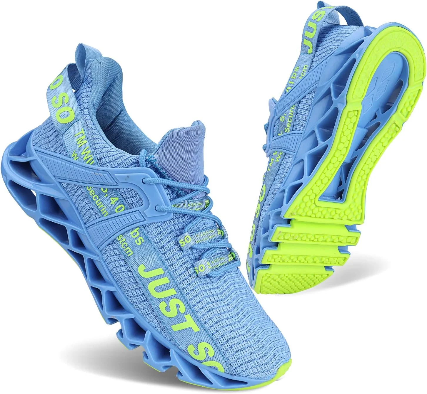 کفش های دویدن زنانه UMYOGO، کفش های ورزشی تنیس پیاده روی تیغه ای ضد لغزش، آبی روشن، سایز 9