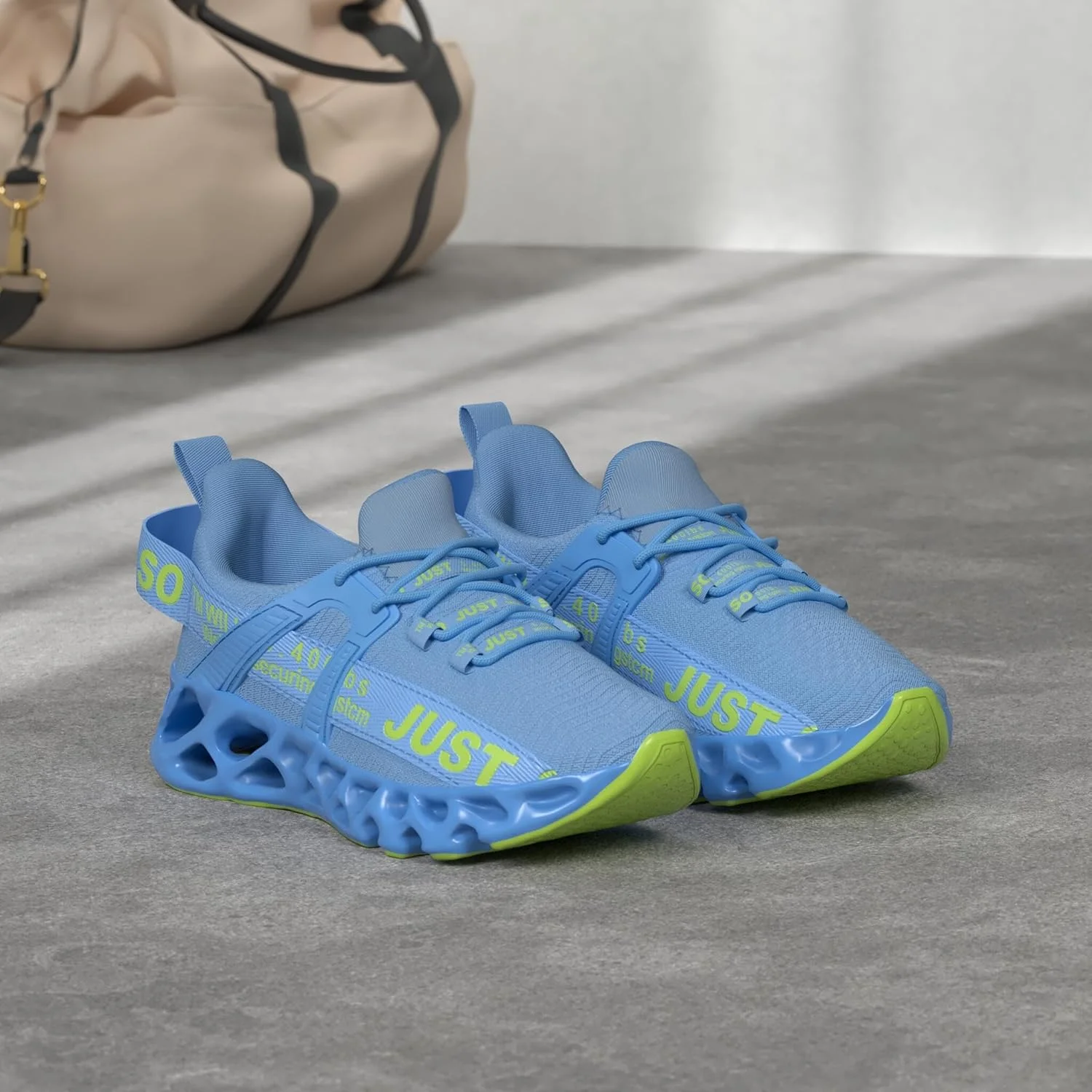 کفش های دویدن زنانه UMYOGO، کفش های ورزشی تنیس پیاده روی تیغه ای ضد لغزش، آبی روشن، سایز 9