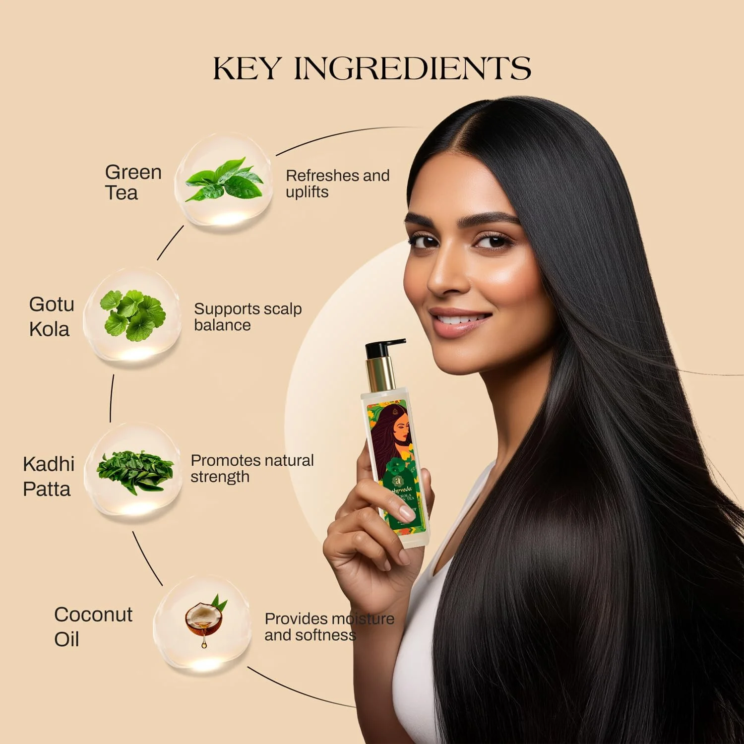 نرم کننده مو آشپودا حاوی گوتو کولا و چای سبز - فرمول مغذی و مرطوب کننده - تقویت کننده موهای سالم، ابریشمی و نرم - مواد طبیعی با آبرسانی برای زنان و مردان (100 میلی لیتر) نرم کننده مو آشپودا حاوی گوتو کولا و چای سبز - فرمول مغذی و مرطوب کننده - تقویت کننده موهای سالم، ابریشمی و نرم - مواد طبیعی با آبرسانی برای زنان و مردان (100 میلی لیتر)