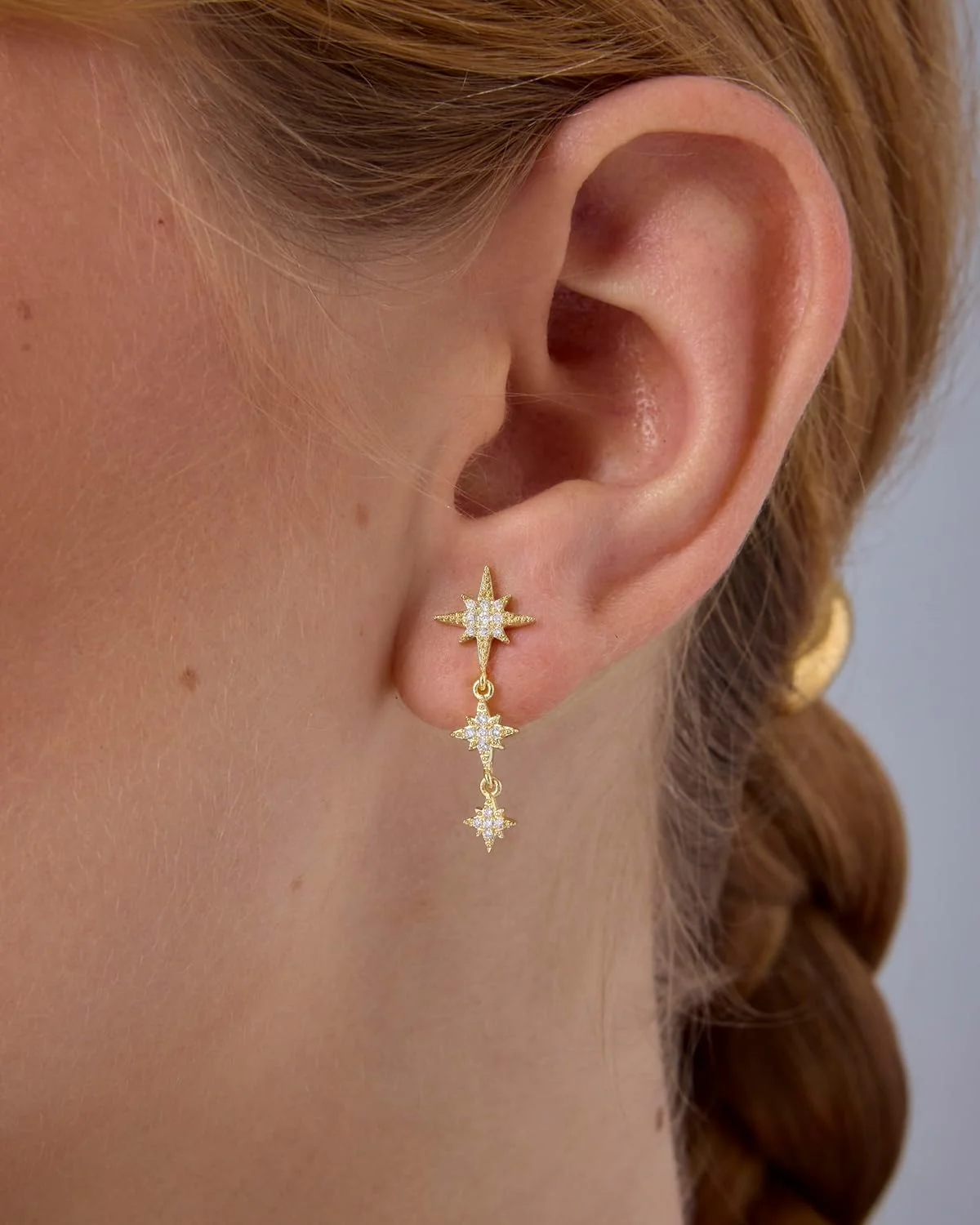 گوشواره های آویز ستاره ای زنانه با روکش طلای 14 عیار و پایه نقره استرلینگ 925 پاوی | گوشواره های آویز آسمانی گوشواره های آویز ستاره ای زنانه با روکش طلای 14 عیار و پایه نقره استرلینگ 925 پاوی | گوشواره های آویز آسمانی