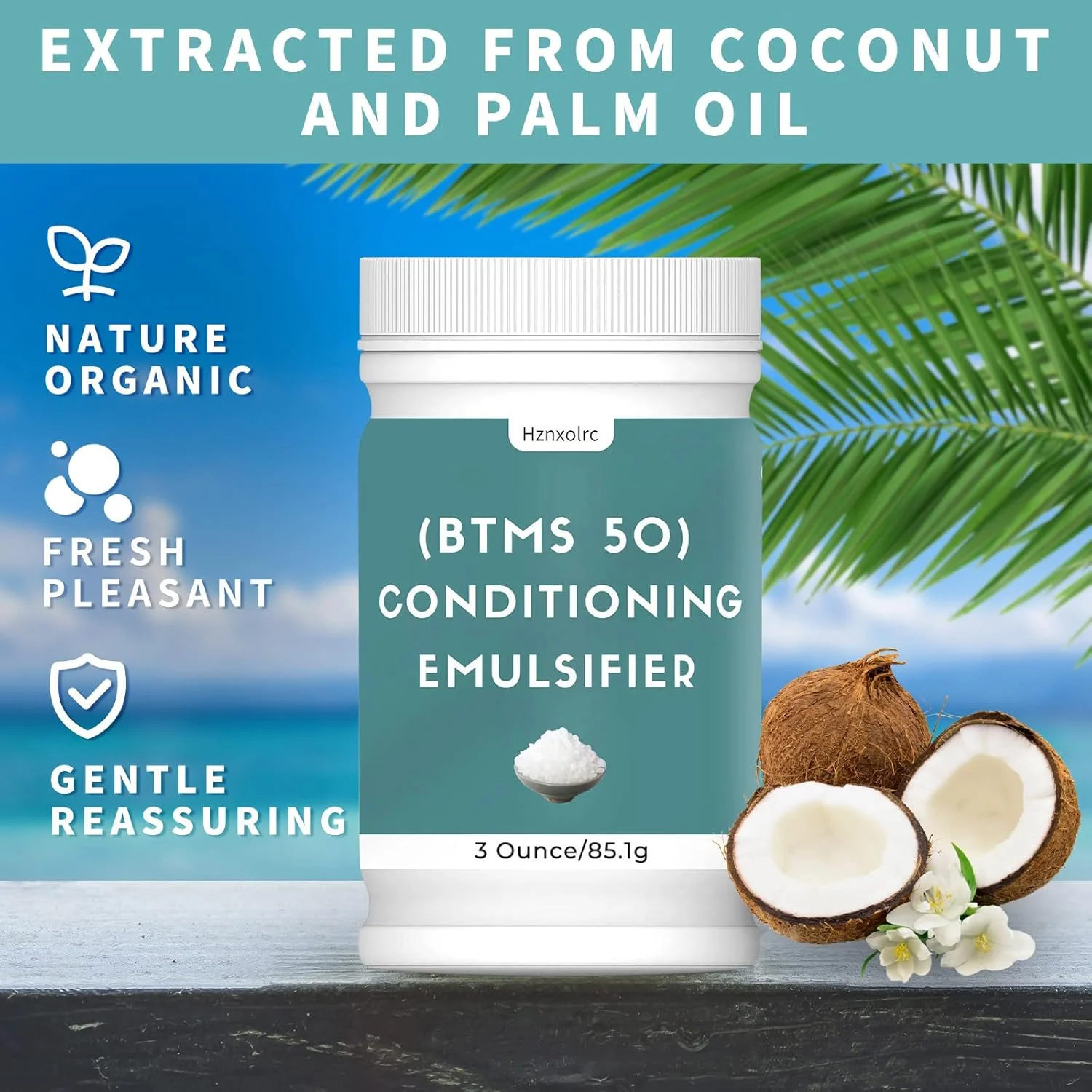 (89ml) - 89ml BTMS 50 امولسیفایر حالت دهنده برای ساخت نرم کننده مو، گرانول های امولسیفایر حالت دهنده BTMS 50 ممتاز، فعالیت بالاتر از BTMS 25، صاف و نرم کننده، تازه و دلپذیر...