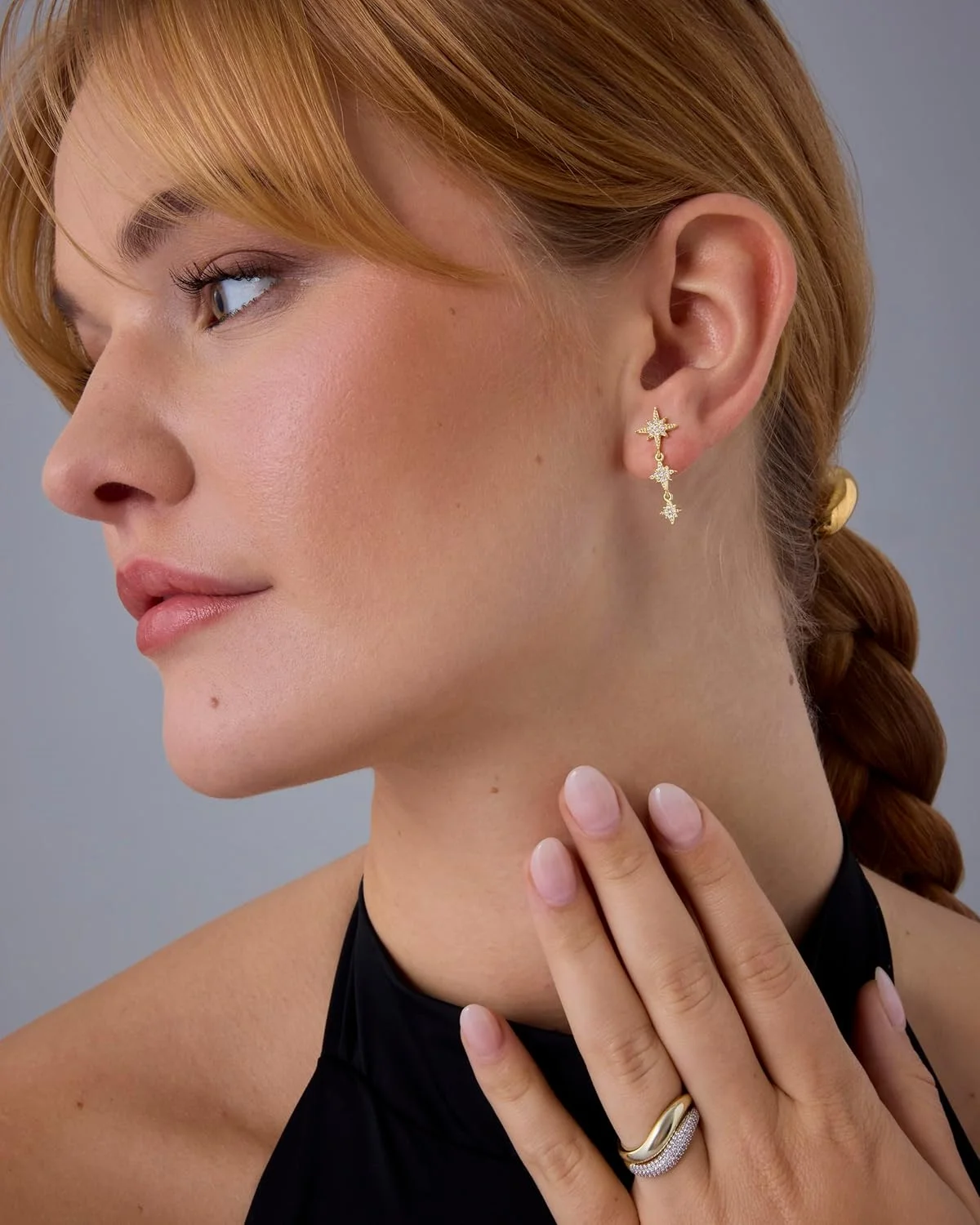 گوشواره های آویز ستاره ای زنانه با روکش طلای 14 عیار و پایه نقره استرلینگ 925 پاوی | گوشواره های آویز آسمانی گوشواره های آویز ستاره ای زنانه با روکش طلای 14 عیار و پایه نقره استرلینگ 925 پاوی | گوشواره های آویز آسمانی