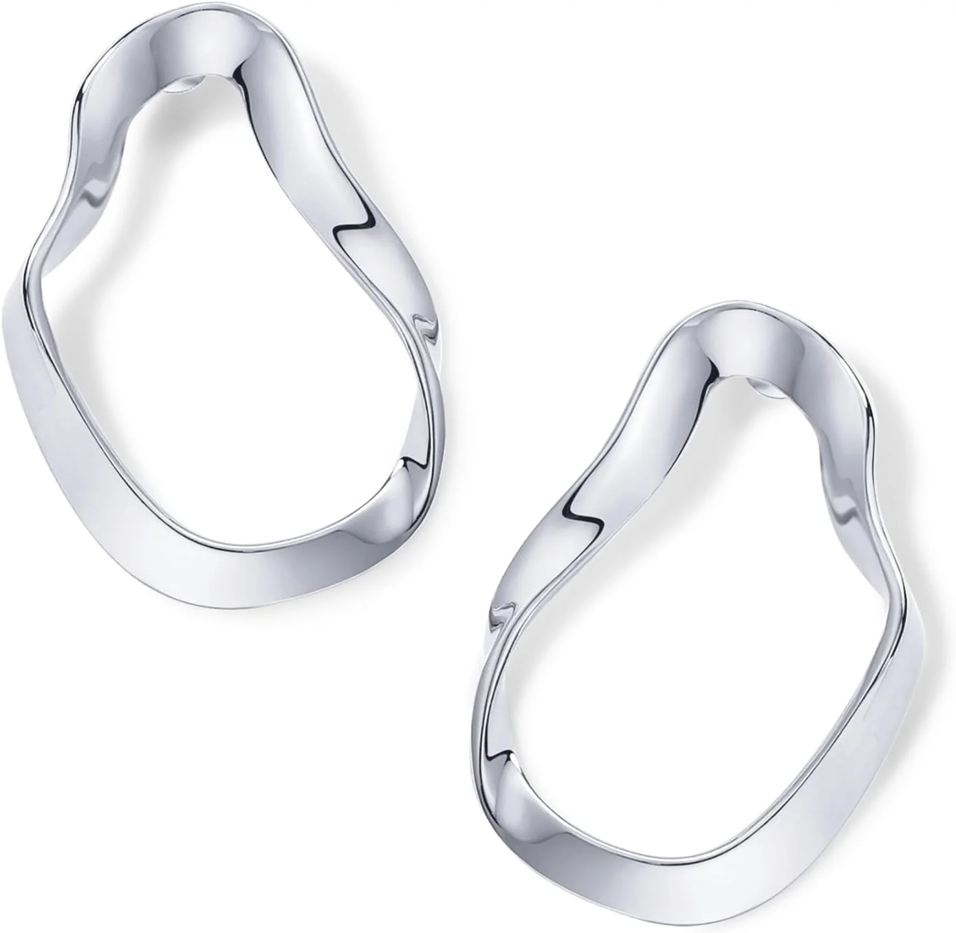 گوشواره های آویز طرح دار موجی با روکش طلای 14 عیار و پایه نقره استرلینگ پاوی | گوشواره های حلقه ای بی نهایت تابیده سبک وزن