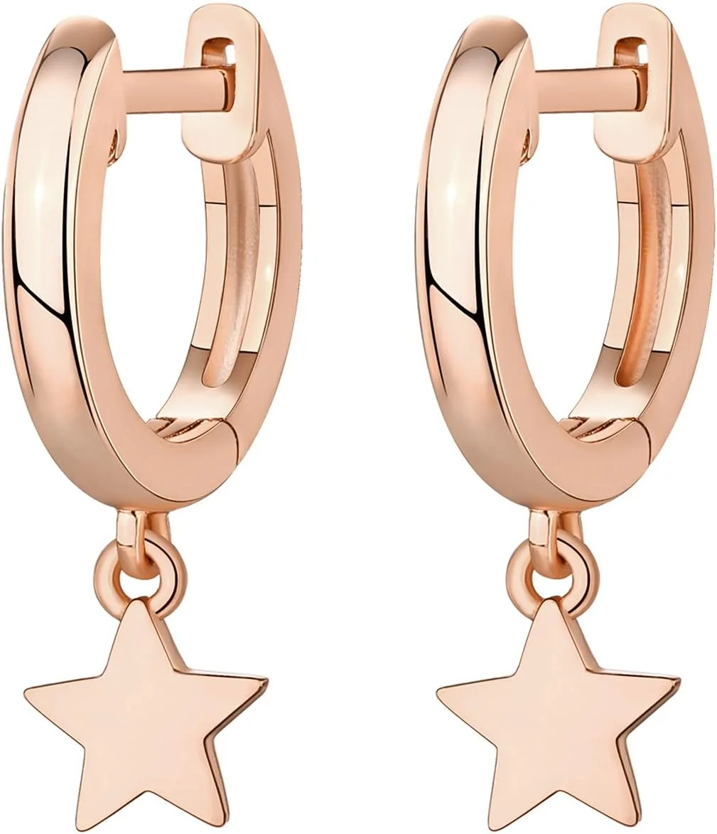 گوشواره های آویزی/ آویزدار سبک وزن پاوی با روکش طلای 14 عیار و پایه نقره استرلینگ S925 برای زنان | ستاره، قفل، پروانه، ماه، رعد و برق | گوشواره های ظریف گوشواره های آویزی/ آویزدار سبک وزن پاوی با روکش طلای 14 عیار و پایه نقره استرلینگ S925 برای زنان | ستاره، قفل، پروانه، ماه، رعد و برق | گوشواره های ظریف