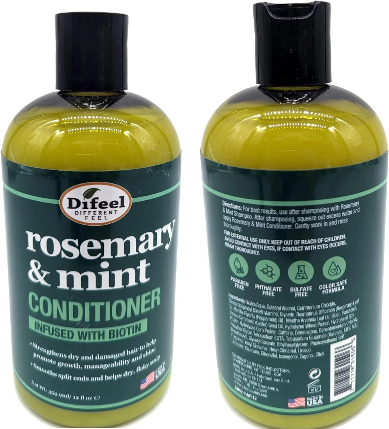 نرم کننده تقویت کننده مو رزماری و نعناع دیفیل با بیوتین 355 میلی لیتر - ساخته شده با روغن رزماری طبیعی برای رشد مو نرم کننده تقویت کننده مو رزماری و نعناع دیفیل با بیوتین 355 میلی لیتر - ساخته شده با روغن رزماری طبیعی برای رشد مو