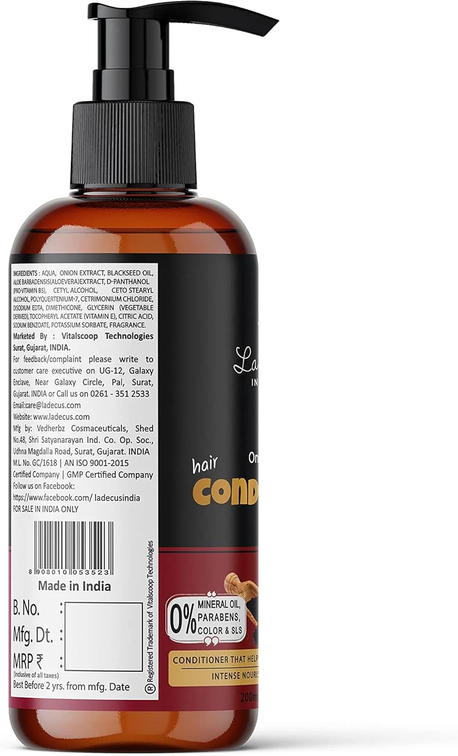 نرم کننده مو پیاز و روغن سیاه دانه La' Decus La India، 200 میلی لیتر، مناسب برای خانم ها و آقایان نرم کننده مو پیاز و روغن سیاه دانه La' Decus La India، 200 میلی لیتر، مناسب برای خانم ها و آقایان