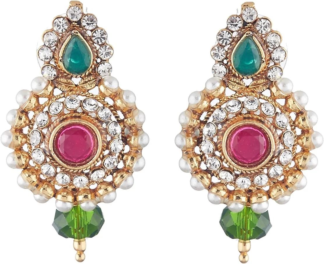 Zeneme Gold Plated Dangel Drop Earrings Jewellery for Women and Girls