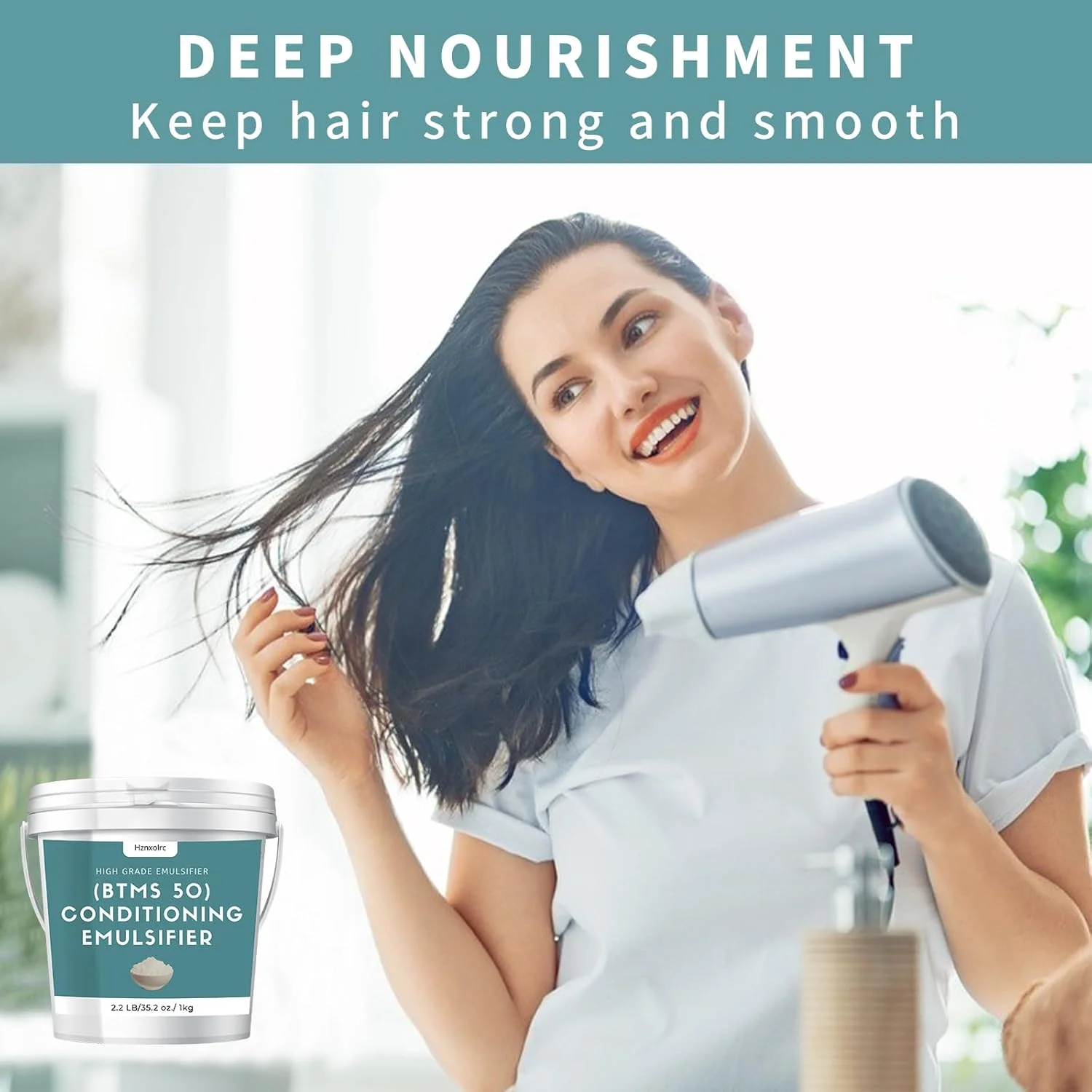 امولسیفایر نرم کننده 1 کیلوگرمی BTMS 50 برای ساخت نرم کننده مو، گرانول های امولسیفایر نرم کننده ممتاز BTMS 50، فعالیت بالاتر از BTMS 25، مناسب برای ساخت لوسیون، شامپو و موارد دیگر