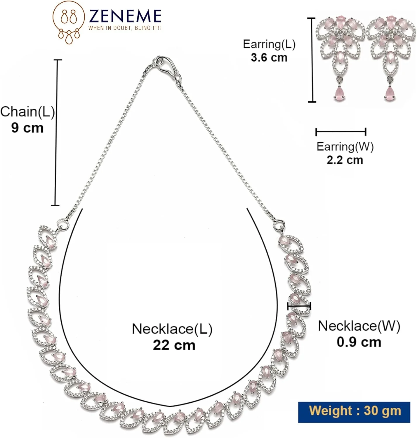 ست گردنبند و گوشواره زنانه طرح برگ نگین دار آبی سرمه ای با روکش رودیوم زنانه برند زنم ست گردنبند و گوشواره زنانه طرح برگ نگین دار آبی سرمه ای با روکش رودیوم زنانه برند زنم