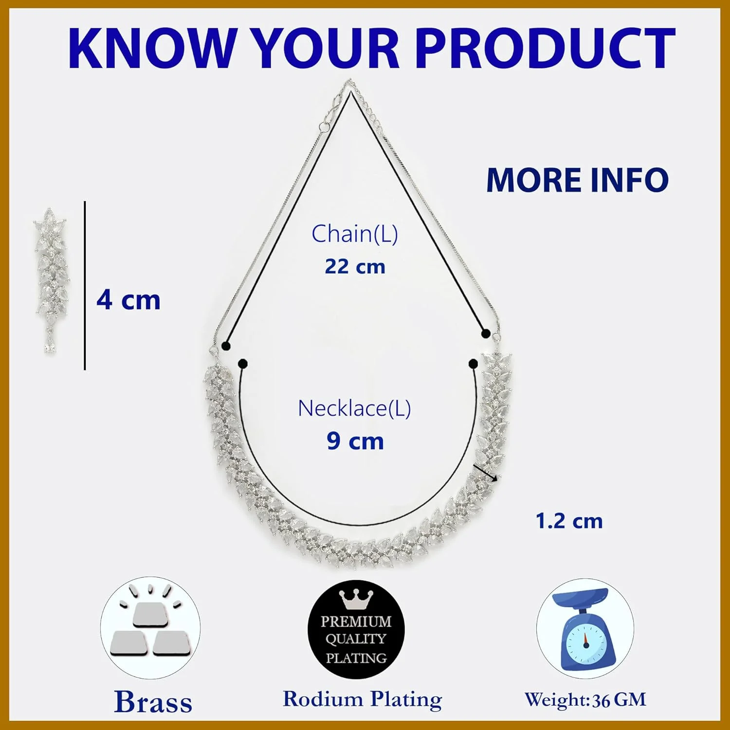 ست گردنبند و گوشواره زنانه نگین دار ZENEME با روکش رودیوم و طرح نقره ای، مناسب برای هدیه ست گردنبند و گوشواره زنانه نگین دار ZENEME با روکش رودیوم و طرح نقره ای، مناسب برای هدیه