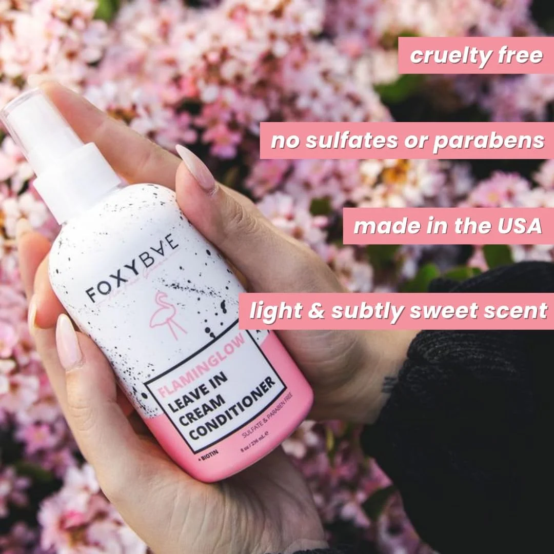 کرم نرم کننده مو فاکسی بی Flaminglow - اسپری نرم کننده باز کننده گره مو با کراتین و بیوتین برای تقویت رشد مو، موهای فر، موهای رنگ شده - درمان ضد وز و حالت دهنده مو - 236 میلی لیتر کرم نرم کننده مو فاکسی بی Flaminglow - اسپری نرم کننده باز کننده گره مو با کراتین و بیوتین برای تقویت رشد مو، موهای فر، موهای رنگ شده - درمان ضد وز و حالت دهنده مو - 236 میلی لیتر