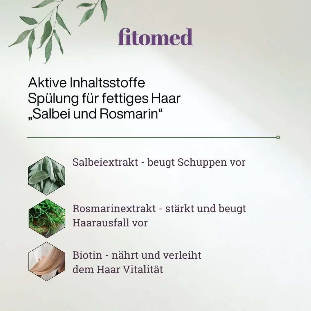 نرم کننده موی چرب فیتومد حاوی عصاره مریم گلی و رزماری 200 میلی لیتر - نرم کننده آبرسان و صاف کننده مو نرم کننده موی چرب فیتومد حاوی عصاره مریم گلی و رزماری 200 میلی لیتر - نرم کننده آبرسان و صاف کننده مو